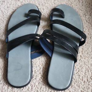 Black and Gray Strappy Sandals